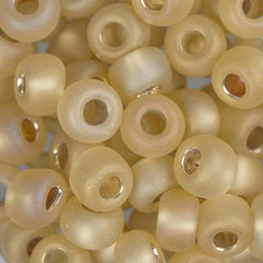 2/0 Czech Seed Beads #030 Silver Lined Matte Light Topaz AB 22g