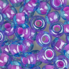2/0 Czech Seed Beads #053 Purple Lined Aqua 22g
