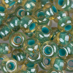 2/0 Czech Seed Beads #055 Green Lined Topaz 22g