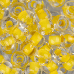 2/0 Czech Seed Beads #070 Yellow Lined Crystal 22g