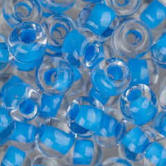 2/0 Czech Seed Beads #073 Blue Lined Crystal 22g