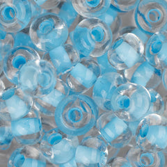 2/0 Czech Seed Beads #077 Light Aqua Lined Crystal 22g