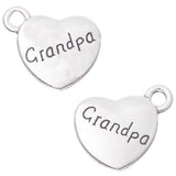 Breloque en métal Cœur de grand-père 3/4" 5/pqt