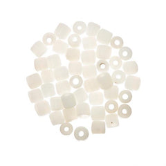 Glass Tile Beads Opaque White 50/pk