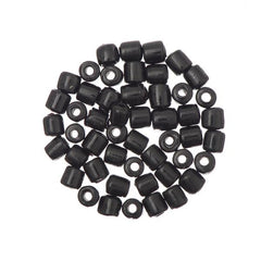 Glass Tile Beads Opaque Black 50/pk