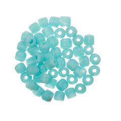 Glass Tile Beads Opaque Turquoise 50/pk