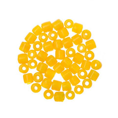 Glass Tile Beads Opaque Yellow 50/pk
