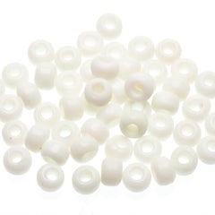 Glass Pony Beads Opaque White 50/pk