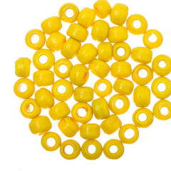 Glass Pony Beads Opaque Yellow 50/pk