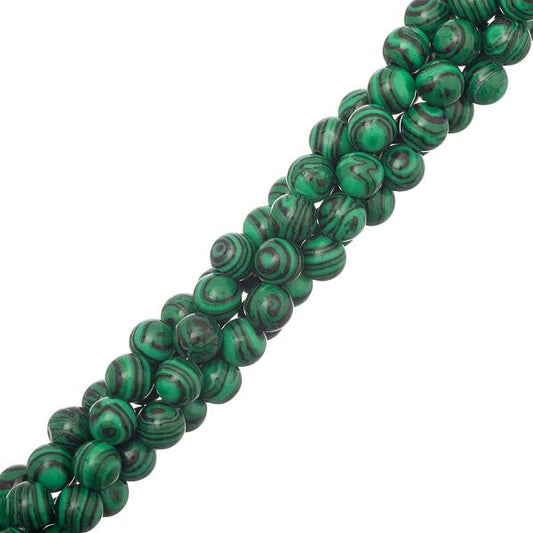 6mm Malachite (Synthétique/Teint) Perles 15-16" Brin
