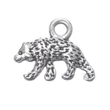 5/8" Walking Bear Metal Charm 5/pk