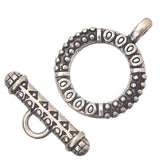 Fermoir à bascule rond en argent antique de 18 mm 10/pqt