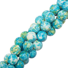10mm Jade Ocean White (Synthetic/Dyed) Beads 15-16" Strand