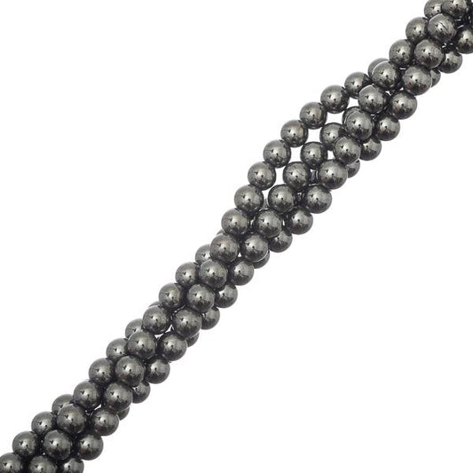 Hematite Beads 4mm Round Grade AAA (Synthetic) 15-16" Strand