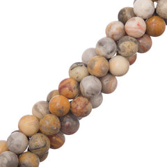 8mm Agate Crazy Lace (Natural) Beads 15-16" Strand