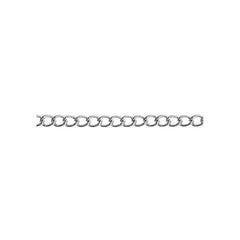 Chain Curb 2x3mm Links Rhodium 1m