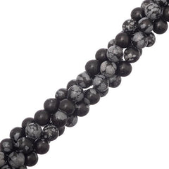 6mm Obsidian Snowflake (Natural) Beads 15-16" Strand