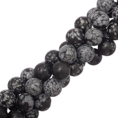 10mm Obsidian Snowflake (Natural) Beads 15-16" Strand