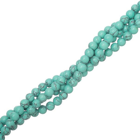 Perles de 4 mm vert turquoise (synthétique/teinté) brin 15-16"