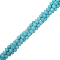 4mm Turquoise Blue (Synthetic/Dyed) Beads 15-16" Strand