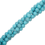 Perles bleu turquoise de 6 mm (synthétique/teinté) 15-16" Strand