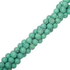 6mm Turquoise Green (Synthetic/Dyed) Beads 15-16" Strand