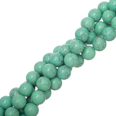 8mm Turquoise Green (Synthetic/Dyed) Beads 15-16" Strand