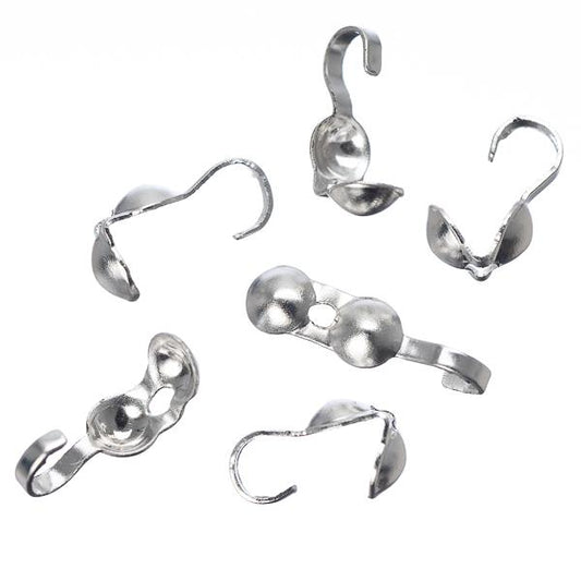 Crimp Cover with Loop Silver 100/pk