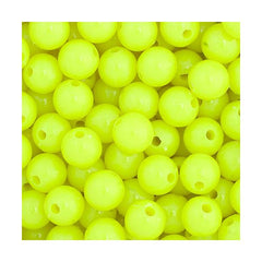 6mm Round Plastic Beads 1000/pk - Fluorescent Chartreuse