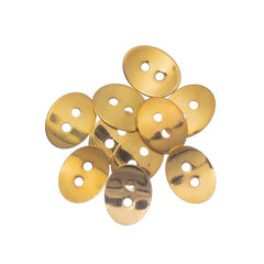 Button Metal Oval 10x14mm Gold 10/pk