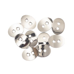 Button Metal Oval 10x14mm Nickel 10/pk