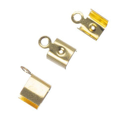 5mm Cord Ends Gold 10/pk