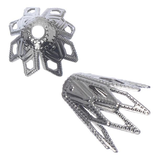 Cone Caps Open Petal 10x9mm Nickel 10/pk