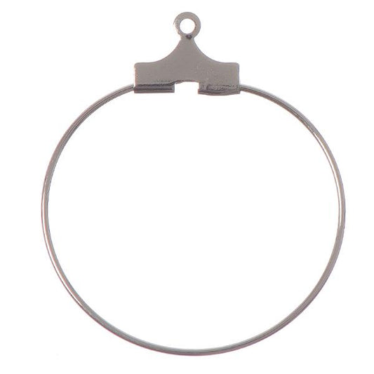 Round Beadable Hoop 25mm Nickel 50/pk