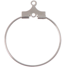 20mm Silver Beadable Round Hoops 50/pk