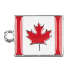 7/8" Canada Flag Metal Charm 5/pk