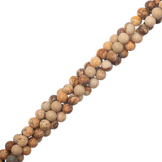4.5mm Jasper Picture (Natural) Perles 15-16" Strand