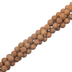 6mm Agate Wood Lace (Natural) Beads 15-16" Strand