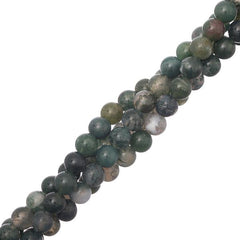 6mm Agate Moss (Natural) Beads 15-16" Strand