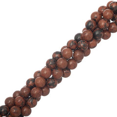 6mm Obsidian Mahogany (Natural) Beads 15-16" Strand