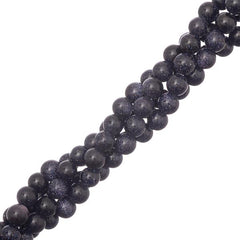 6mm Goldstone Blue (Synthetic) Beads 15-16" Strand