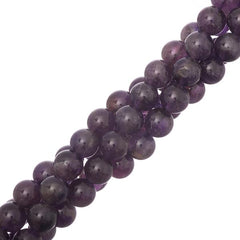 8mm Amethyst (Natural) Beads 15-16" Strand