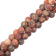 8.5mm Jasper Leopard Skin (Natural) Beads 15-16" Strand