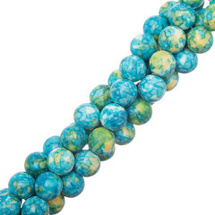 8mm Jade Ocean White (Synthetic/Dyed) Beads 15-16" Strand