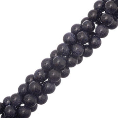 8mm Goldstone Blue (Synthetic) Beads 15-16" Strand