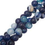10mm Agate Rayé Bleu (Naturel/Teint) Perles 15-16" Brin