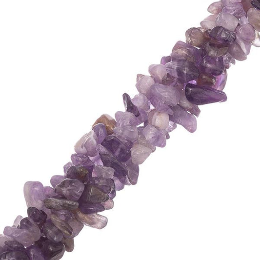 Améthyste (Naturel) Perle Chips 31" Strand