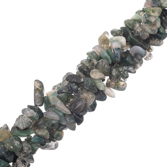 Agate Mousse (Naturel) Perle Chips 31.5" Strand