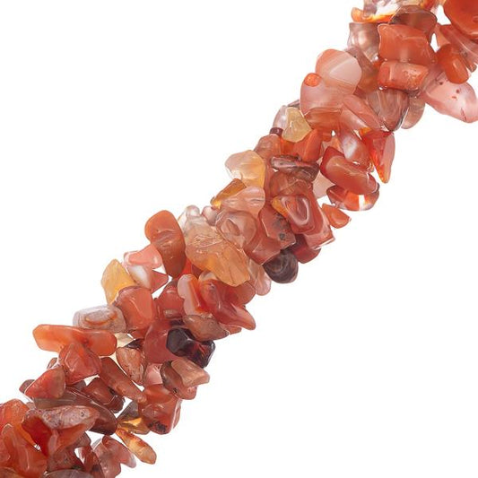 Cornaline (naturelle/teintée) Perle Chips 33" Strand