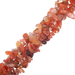 Carnelian (Natural/Dyed) Bead Chips 33" Strand